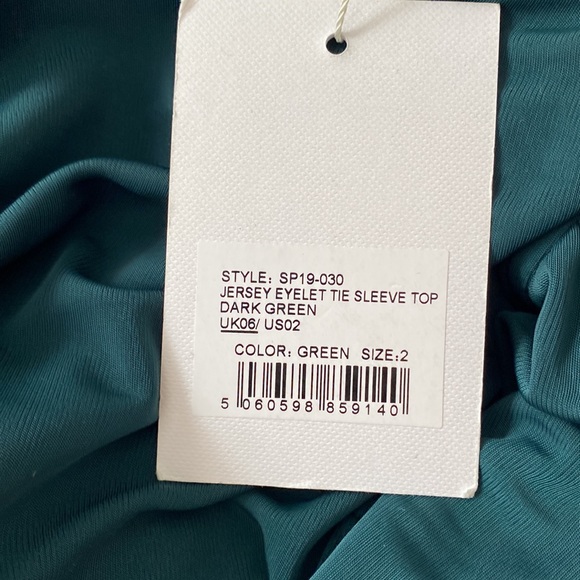 BNWT SELF-PORTRAIT GREEN TOP SIZE 2 RETAIL $400 - Picture 8 of 8
